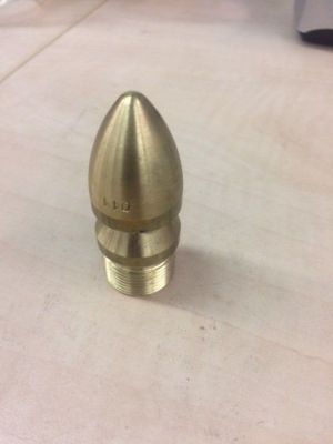 Brass pipe cleaning nozzle with M22 x 1.5 external thread